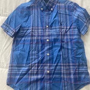 Ralph Lauren Blue Plaid Button Down Shirt